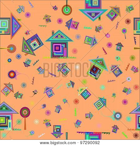 Home sweet home house silhouette pattern.