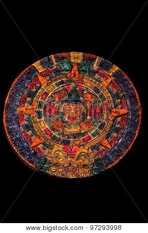 Typical Colored Clay Maya Calendar