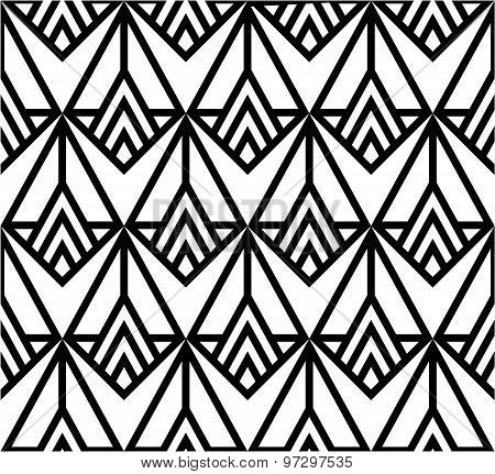 Geometric black and white seamless pattern