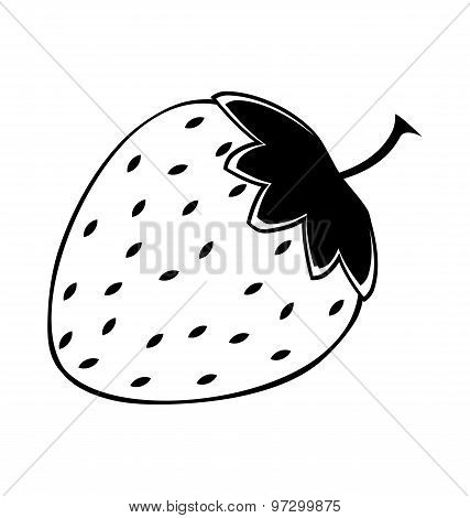 Strawberry Icon On White Background. Flat Design Style Modern Illustration