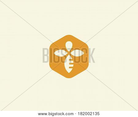 Bee honey creative vector icon symbol logo. Hard work linear logotype