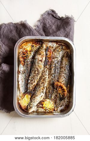 Cornish Sardines. For Grill And Bbg. Light White Background.