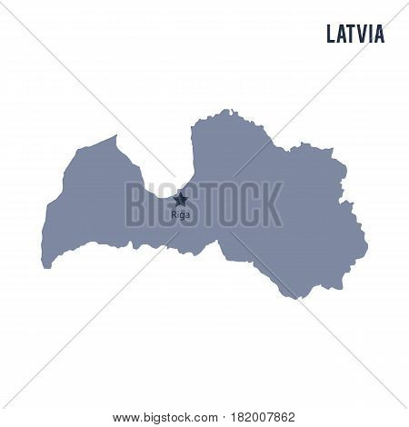 Vector map of Latvia isolated on white background. Travel Vector Illustration.