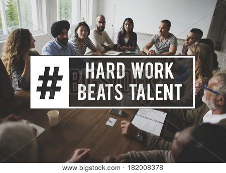 Work Hard Beats Talent Quote Message