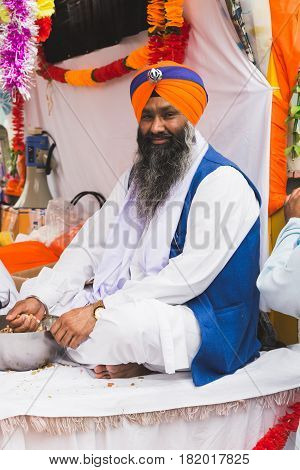 Sikh Man Taking Part In The Vaisakhi Parade