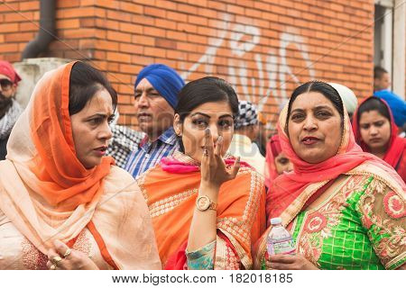 Sikh Women Taking Part In The Vaisakhi Parade
