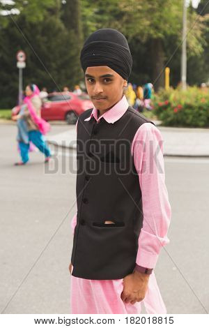 Sikh Man Taking Part In The Vaisakhi Parade