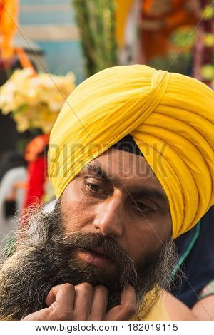 Sikh Man Taking Part In The Vaisakhi Parade