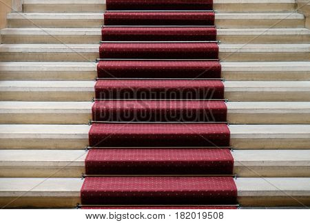 ZAGREB, CROATIA - APRIL 13: Entrance stairway of the Croatian Academy of Sciences and Arts in Zagreb, on April 13, 2016.