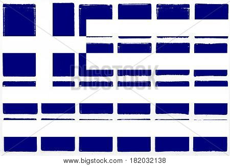 Glazed tiles grecce flag square  mosaic  detail line