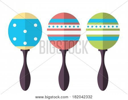 Rumba shakers maracas rattle icon. Musical instruments. Isolated on white background