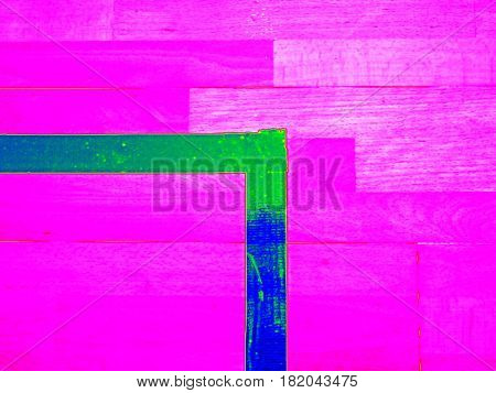 Animal View. Infrared Scan Of Empty Playground, Wooden Floor With Bounds Lines.