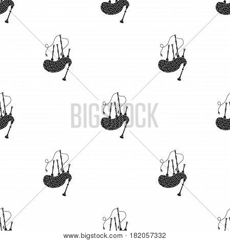 Bagpipes icon in black style isolated on white background. Musical instruments pattern vector illustration