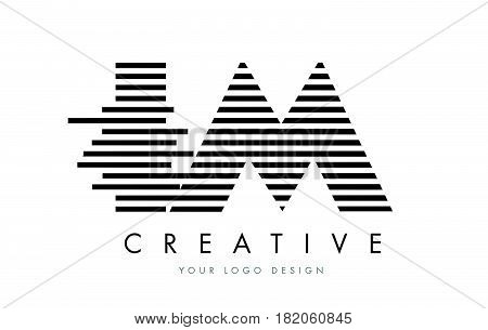 Im I M Zebra Letter Logo Design With Black And White Stripes