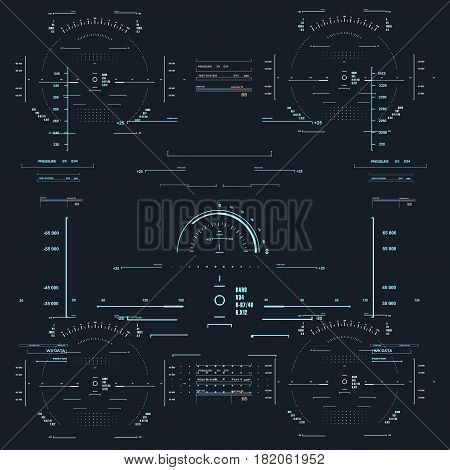 Futuristic Blue Virtual Graphic Touch User Interface