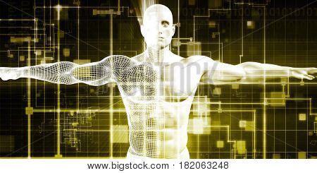 Healthcare Technology and Medical Scan of a Body Diagnosis 3D Illustration Render