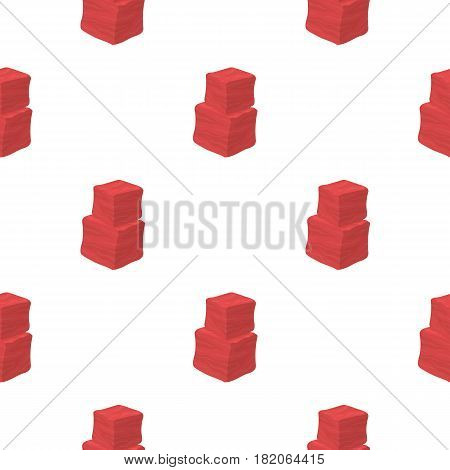 Diced beef icon in cartoon style isolated on white background. Meats pattern vector illustration
