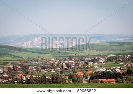 View from Galilee Mountains near Galilee Sea - Kinneret, Israel.