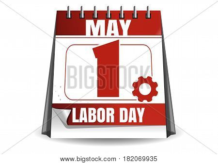 May 1. Calendar. Labor Day. International Workers Day. Vector illustration isolated on white background