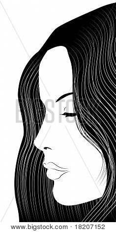 Perfil de chica de Vector