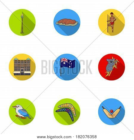 National symbols of australia. Web icon on Australia theme.Australia icon in set collection on flat style vector symbol stock web illustration.