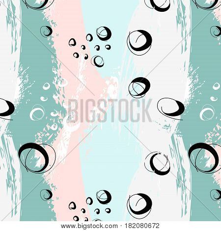 Grundy abstract bohemian hand drawn brushstroke mint shapes pattern texture . Simple modern geometric circle print in vector. Artistic hand drawn ethnic hipster stylish pattern pastel