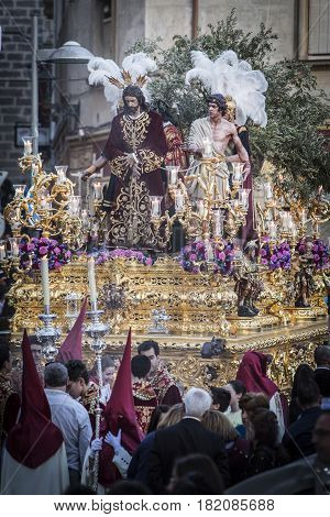 Linares, SPAIN - April 14: Brotherhood of Holy Week call in Spanish 