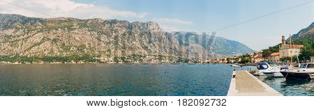Beautiful nature mountains landscape. Kotor bay, Montenegro