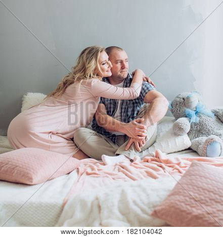 Happy father with his adult beautiful daughter