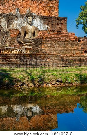 Sukhothai, Thailand - January 16 2017: Wat Mahathat Temple In The Precinct Of Sukhothai Historical P