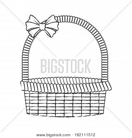 straw basket icon image vector illustration design