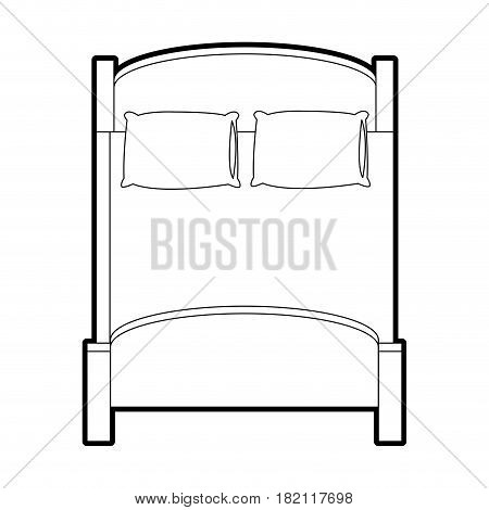 double bed topview icon image vector illustration design