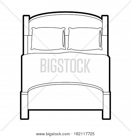 double bed topview icon image vector illustration design