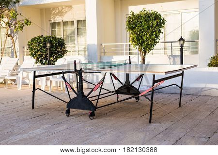 Table tennis or ping pong in the hotel