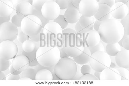 White shpere pearl background. 3 d rendering