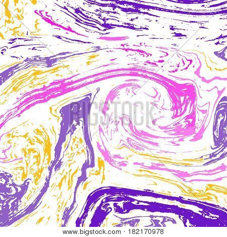 Vector illustration of hand drawn abstract marble texture. Colorful marbled design.