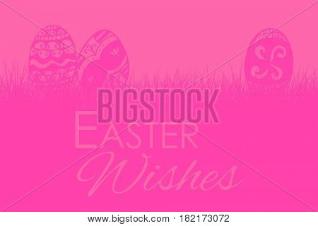 Composite image of easter greeting against pink background