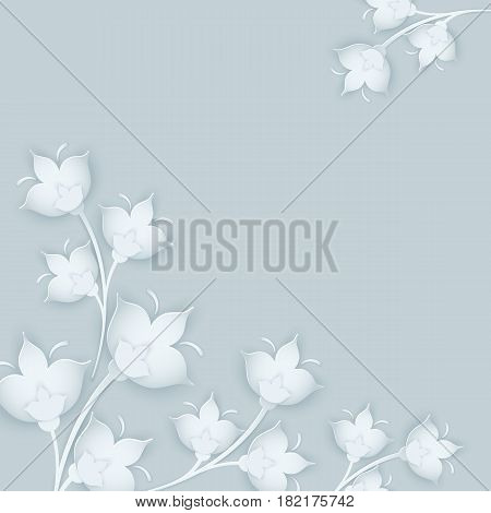 Paper flower background. Vector soft shadow illustration