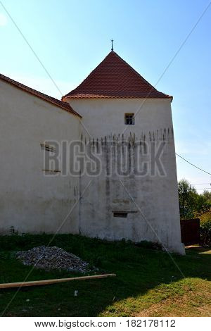 Old Fortified Medieval Saxon Church In Dirjiu, Transylvania