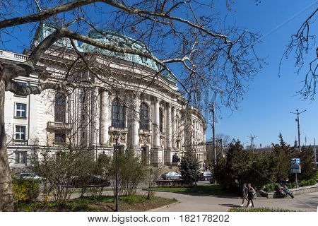SOFIA, BULGARIA - APRIL 1, 2017: Amazing view of University of Sofia St. Kliment Ohridski, Bulgaria