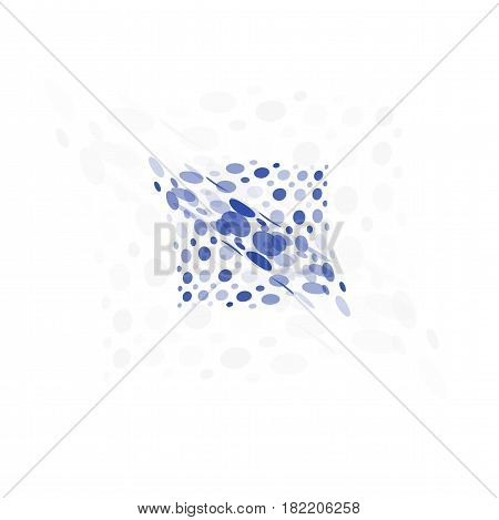 Isolated abstract colorful unusual shape logo of bubbles, dotted logotype on black background vector illustration.