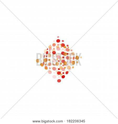 Isolated abstract colorful unusual shape logo of bubbles, dotted logotype on black background vector illustration.