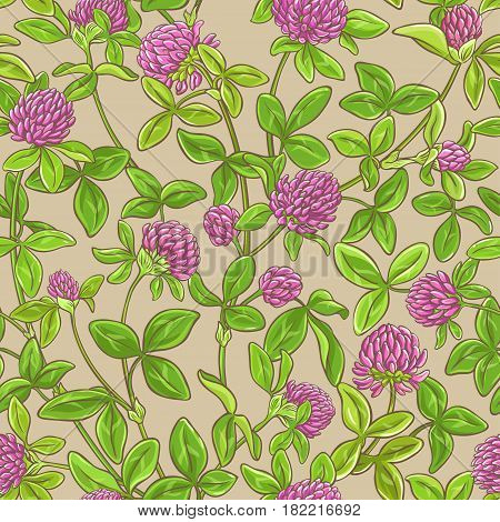 clover flowers vector pattern on color background