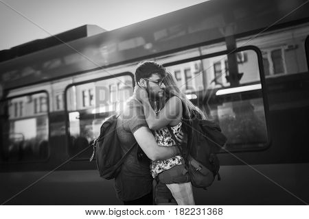Female says farewall to boyfriend and goes away