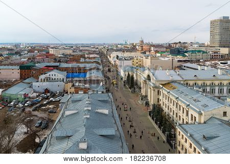Kazan, Russia - March 28.2017. Top view of the historical center