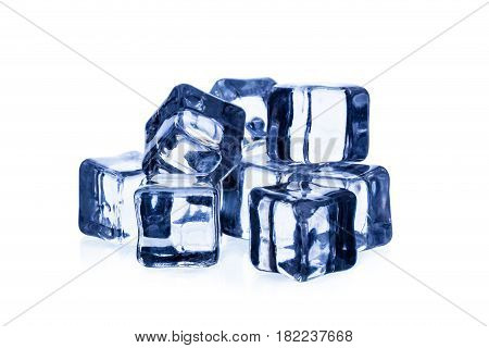 ice cubes isolated on a white background.