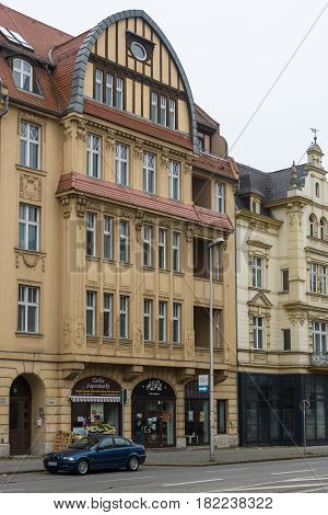 COTTBUS GERMANY - OCTOBER 18 2016: The city center. Cottbus is a university city and the second-largest city in federal state of Brandenburg.