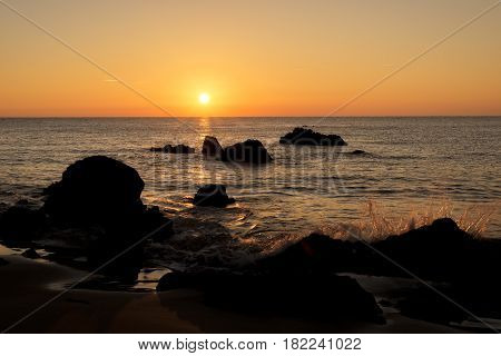 The Beach Of Trengandin In Noja, Cantabria