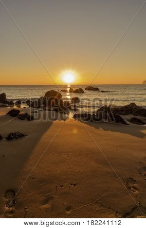 The Beach Of Trengandin In Noja, Cantabria