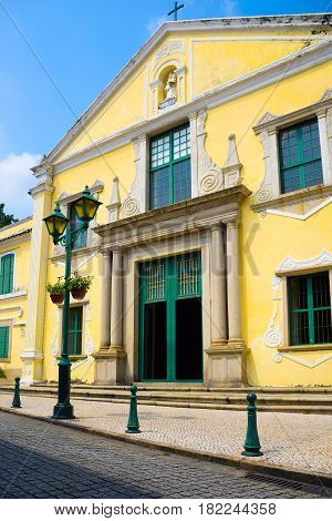 The infront of St. Augustine church in Macau China